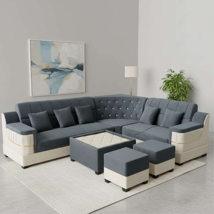 Premium Grey Sectional Sofa Set